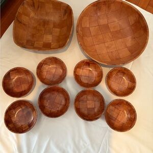 Parquet Wooden Bowl Sets